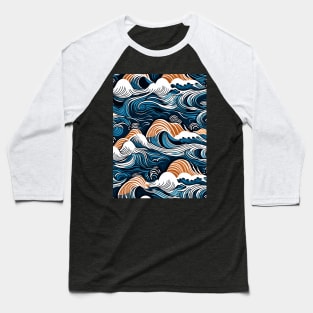 Kanagawa Wave Pattern Baseball T-Shirt